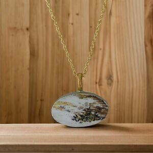 Broken china pendant. Wood and Sons English China. Artisan made. One of a kind.